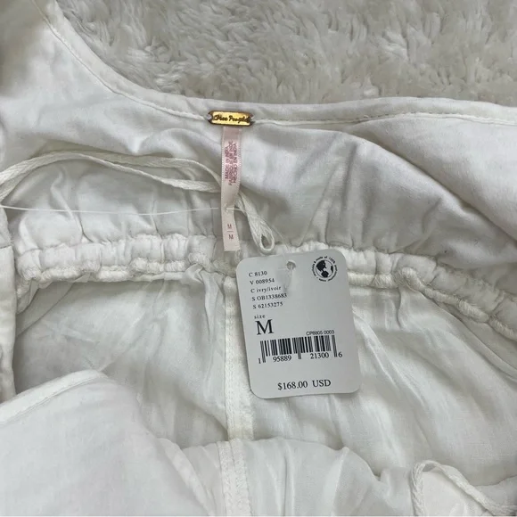 Free people NWT Soleil one piece jumpsuit wide leg open back in ivory - Picture 6 of 7